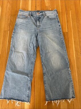 J. Crew Denim Wide-Leg Crop Jeans in Light Blue